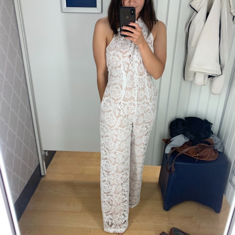 White lacy jumpsuit